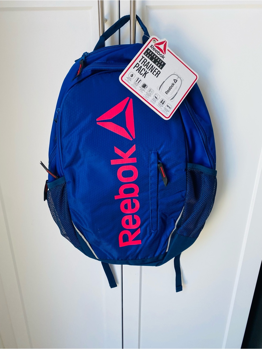Reebok womens trainer backpack blue pink workout bag new with tag